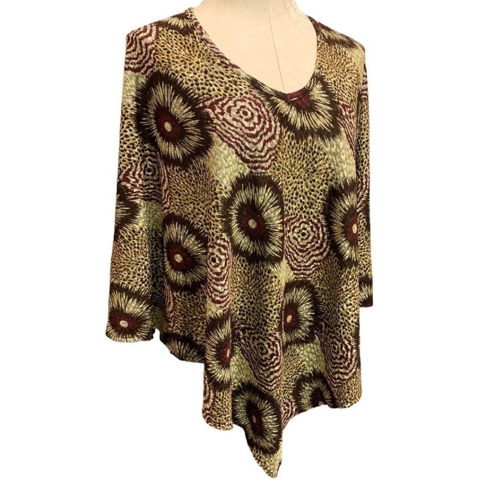 One Size MagicScarf Women's New Poncho Style Blouse Gold Purple